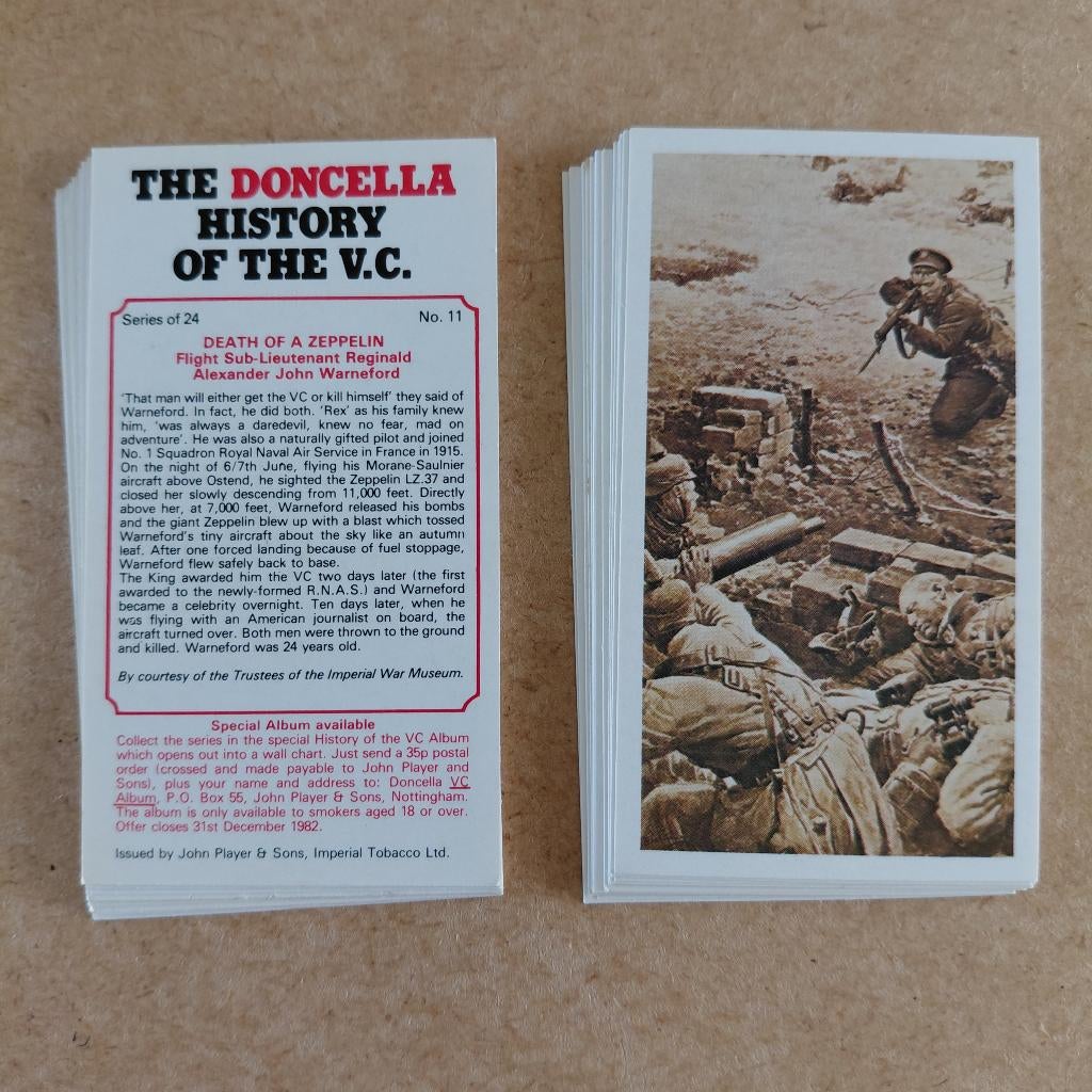 History of the VC complete set 24 cigar cards 1980 Doncella, Ophalen, Overige soorten, Engeland, Overige typen