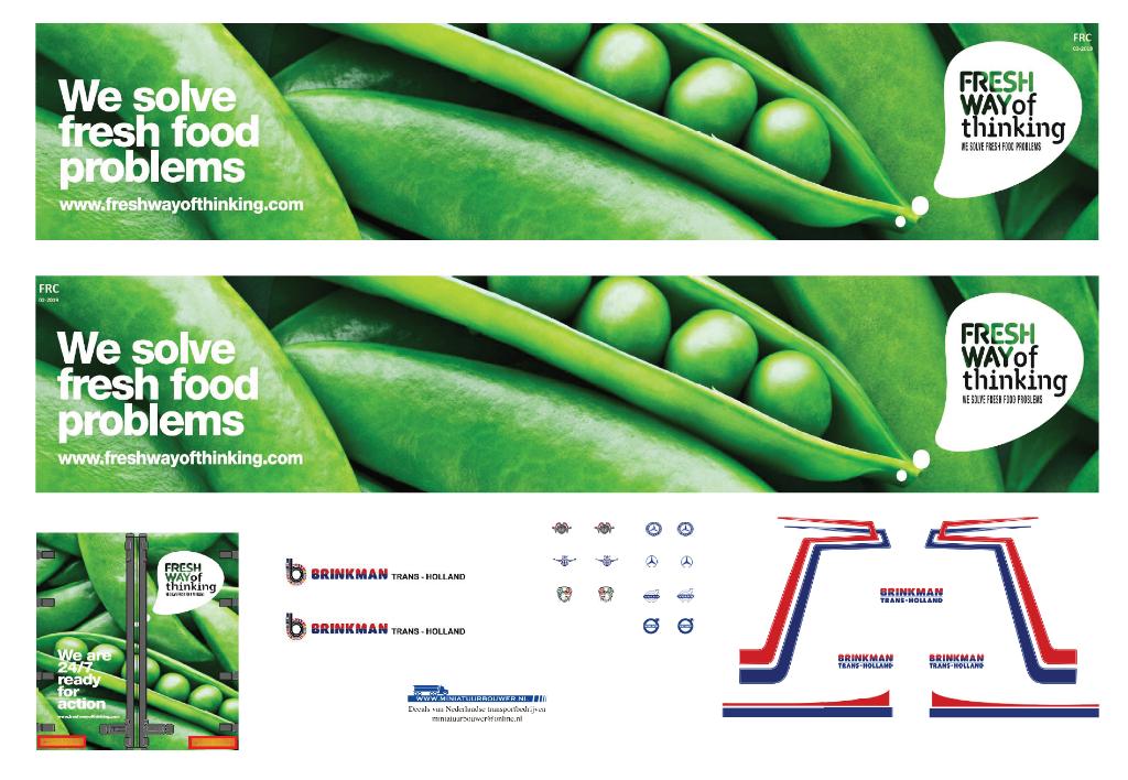 Vrachtauto decal 1:50 Brinkman trans-holland - Freshway Boon, Verzenden, Nieuw, Bus of Vrachtwagen, Overige merken