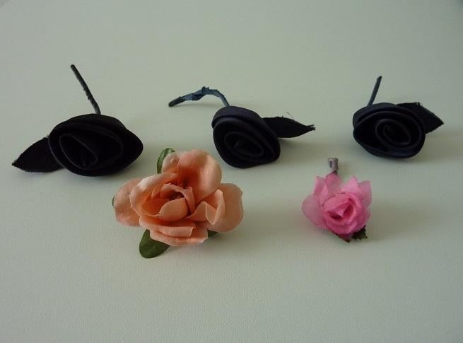 kunst roos zijde rozen 5 stuks roze blauw zwart, Ophalen, Nieuw