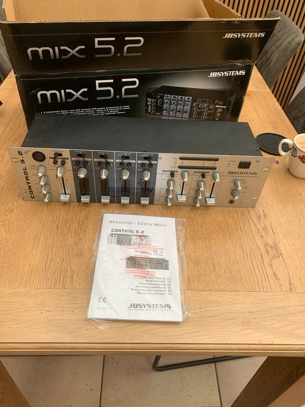 JB Systems Mix 5.2 - 5-kanaals 2-zone mixer, Muziek en Instrumenten, Mengpanelen, Ophalen of Verzenden, Zo goed als nieuw, Minder dan 5 kanalen
