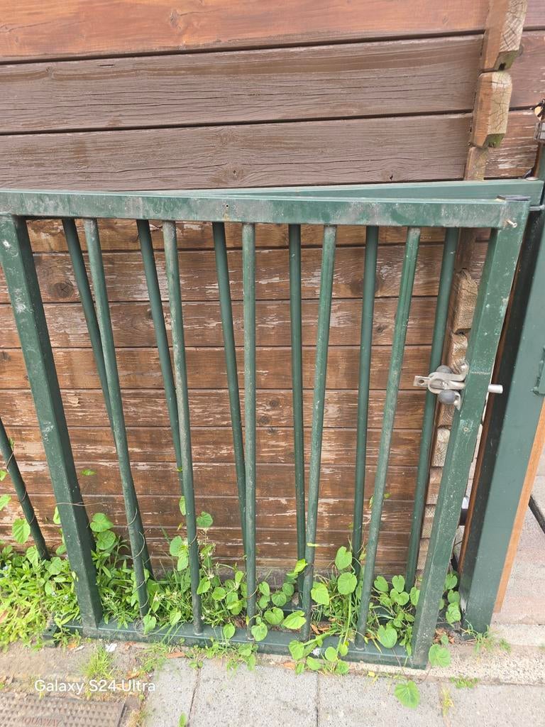 Metalen hekdeur 100br x 114hg cm, Ophalen, Met poort, Gebruikt, Tuinhek