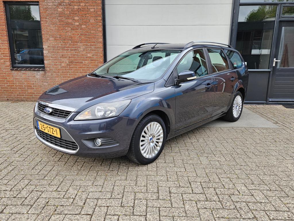Ford Focus Titanium 1.6 16V 100PK 2008 APK FEB 2027  NAP, 1596 cc, Zwart, 4 cilinders, 635 kg