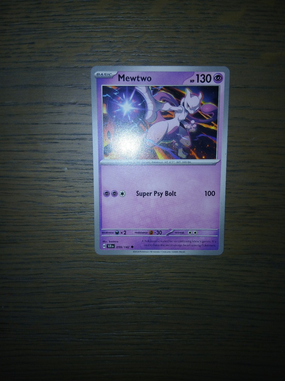 Mewtwo Pokémon kaart - Basic - 130 HP - 059/142, Ophalen, Gebruikt, Losse kaart