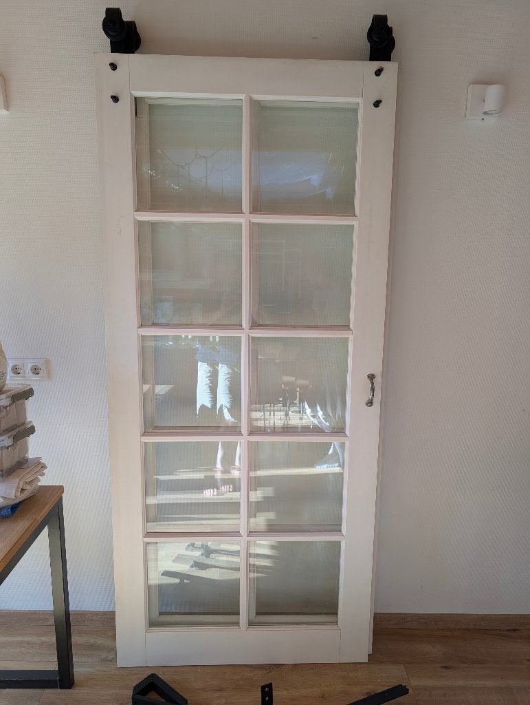 Deuren met rails, Ophalen, Gebruikt, 80 tot 100 cm, Binnendeur