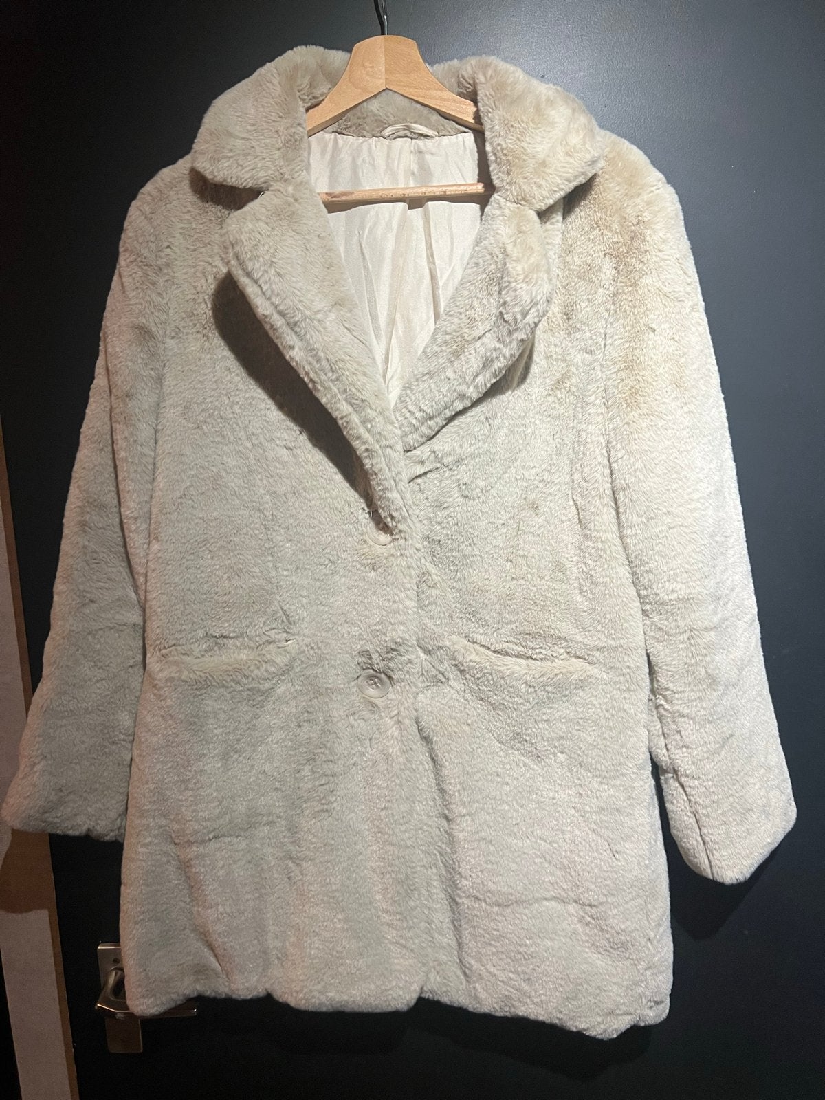 Nieuwe beige teddy jas maat M/L, Ophalen of Verzenden, Zo goed als nieuw, Maat 38/40 (M), Beige