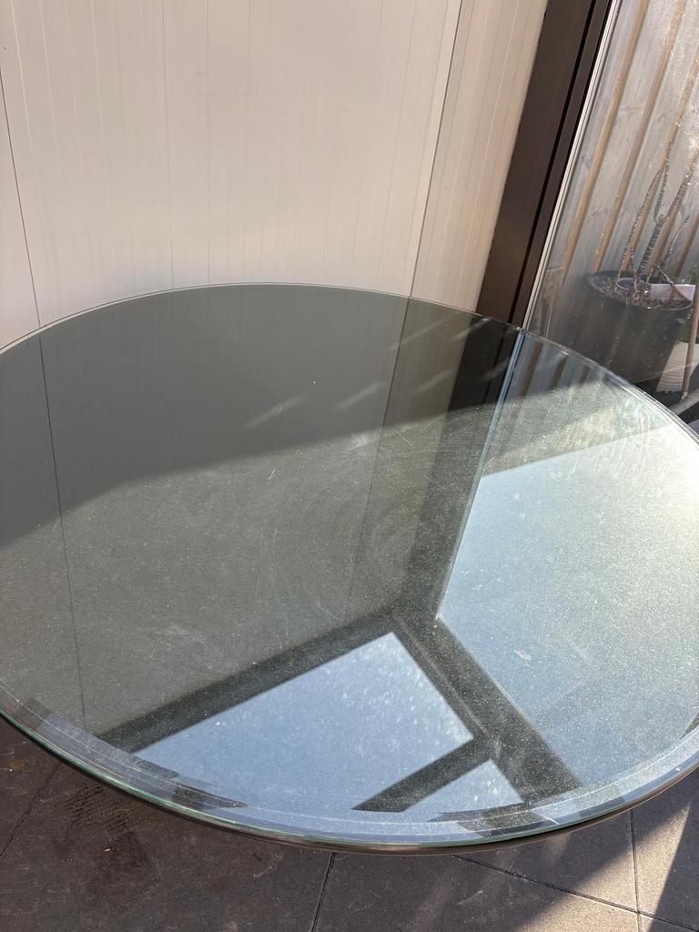 Ronde marmeren eettafel, Huis en Inrichting, Tafels | Eettafels, Gebruikt, 100 tot 150 cm, Rond, Ophalen of Verzenden