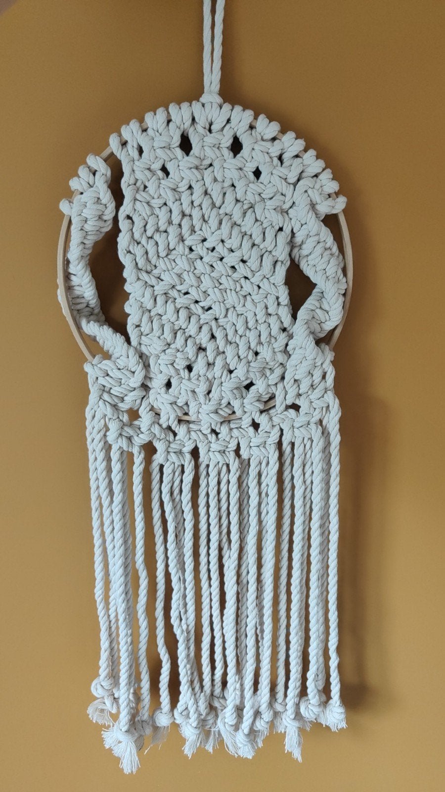 Handgemaakte Macramé Wanddecoratie, Textiel, Zo goed als nieuw, Handgemaakt, Ophalen