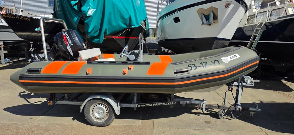 Mariner 460 RIB met Suzuki 40 PK Hypalon tubes, Watersport en Boten, Ophalen of Verzenden, Zo goed als nieuw, Benzine, Overige materialen