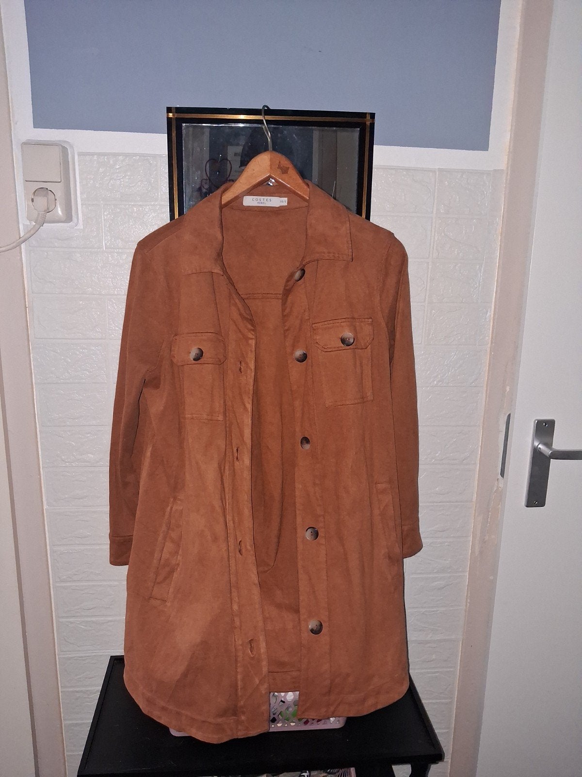 Costes Rebel suède-look jasje - Maat XS/S, Bruin, Ophalen of Verzenden, Zo goed als nieuw, Maat 34 (XS) of kleiner