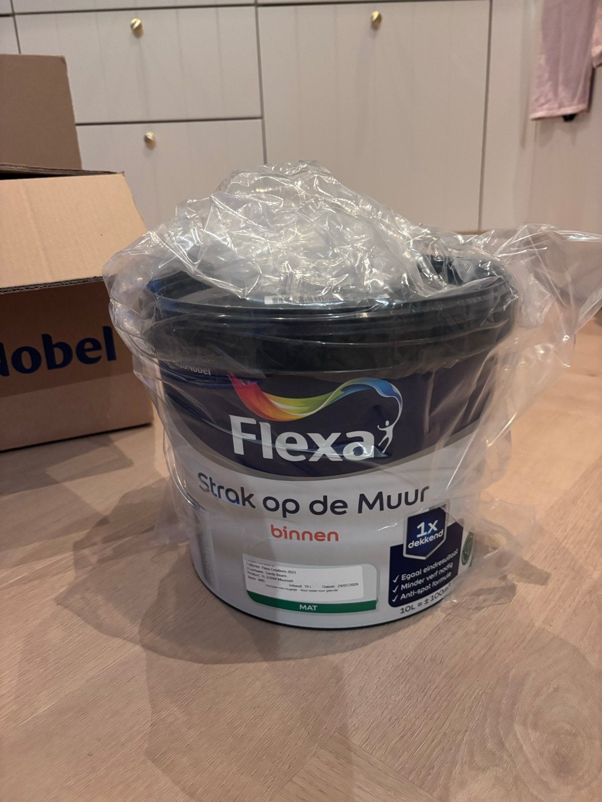 Flexa Strak op de Muur Sandy Beach Mat 10L, Beige, Nieuw, Ophalen of Verzenden, Verf