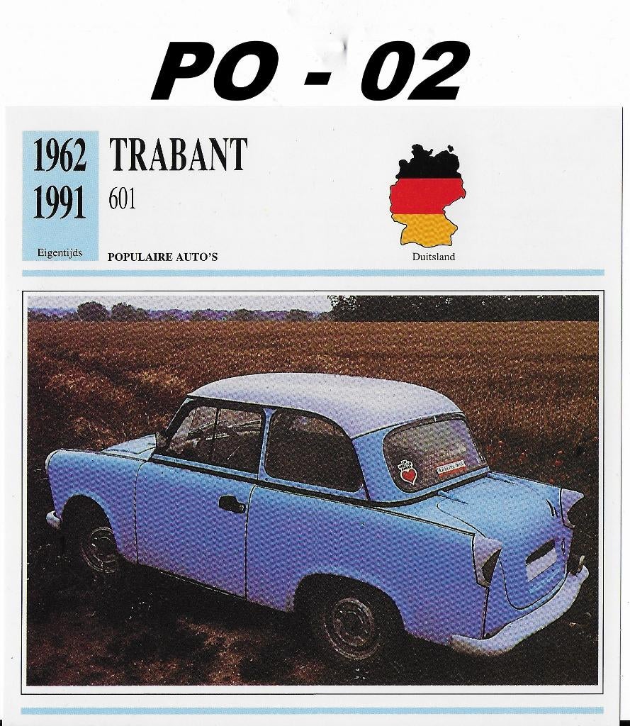 Po02 Autokaart Trabant 601 ( 1962 - 1991 ), Ophalen of Verzenden, Zo goed als nieuw, Auto's