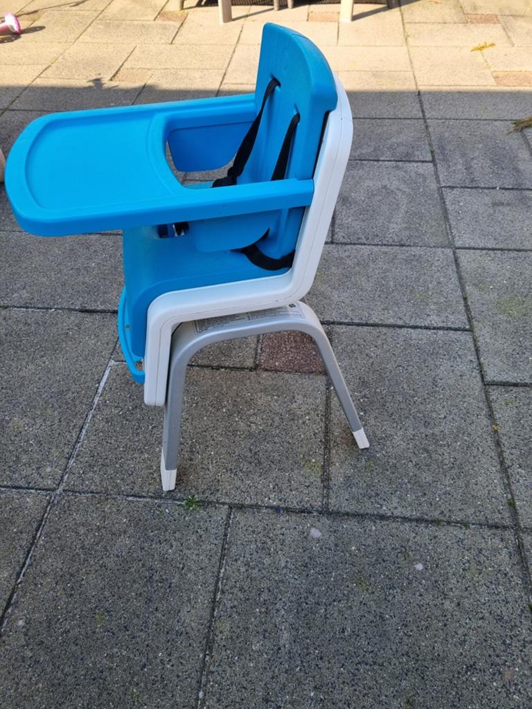 Nuna Zaaz meegroeistoel - Blauw/Wit, Kinderen en Baby's, Ophalen, Meegroeistoel, Afneembaar eetblad