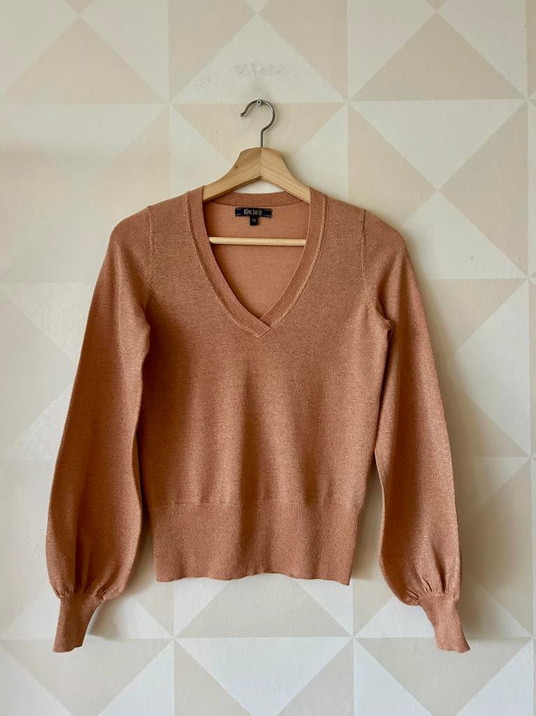 King Louie Bell Top trui roze oudroze goud XS/34 zgan, Ophalen of Verzenden, Zo goed als nieuw, Maat 34 (XS) of kleiner, King Louie