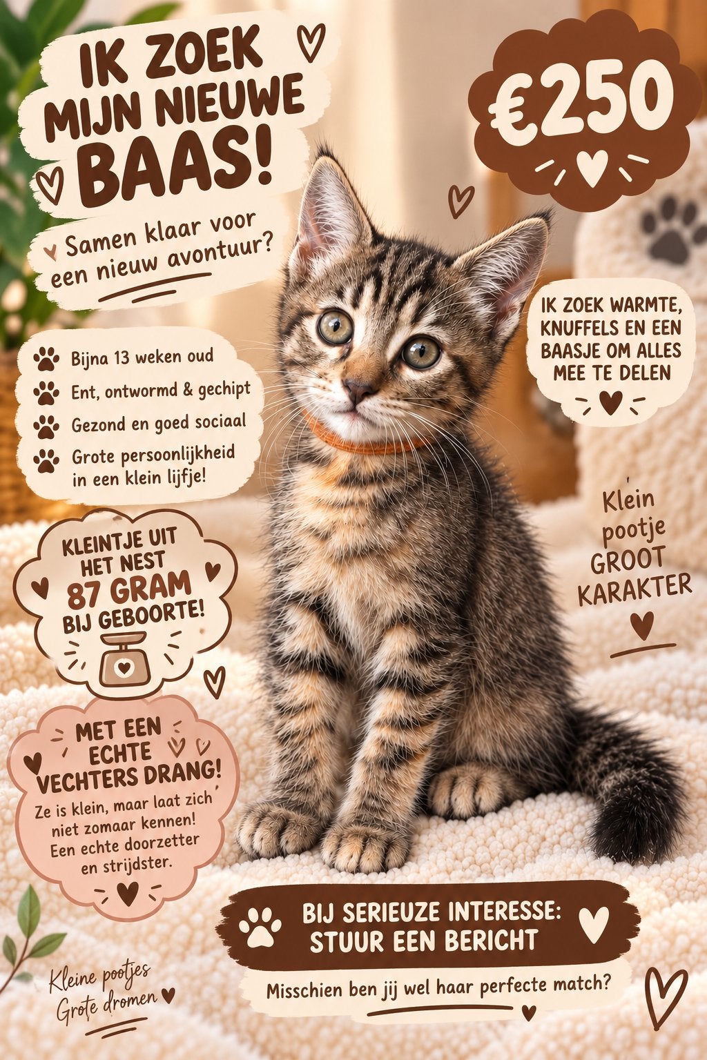 Lief Maine Coon-tortiepoesje  zoekt een liefdevol thuis, Poes, Gechipt, 0 tot 2 jaar