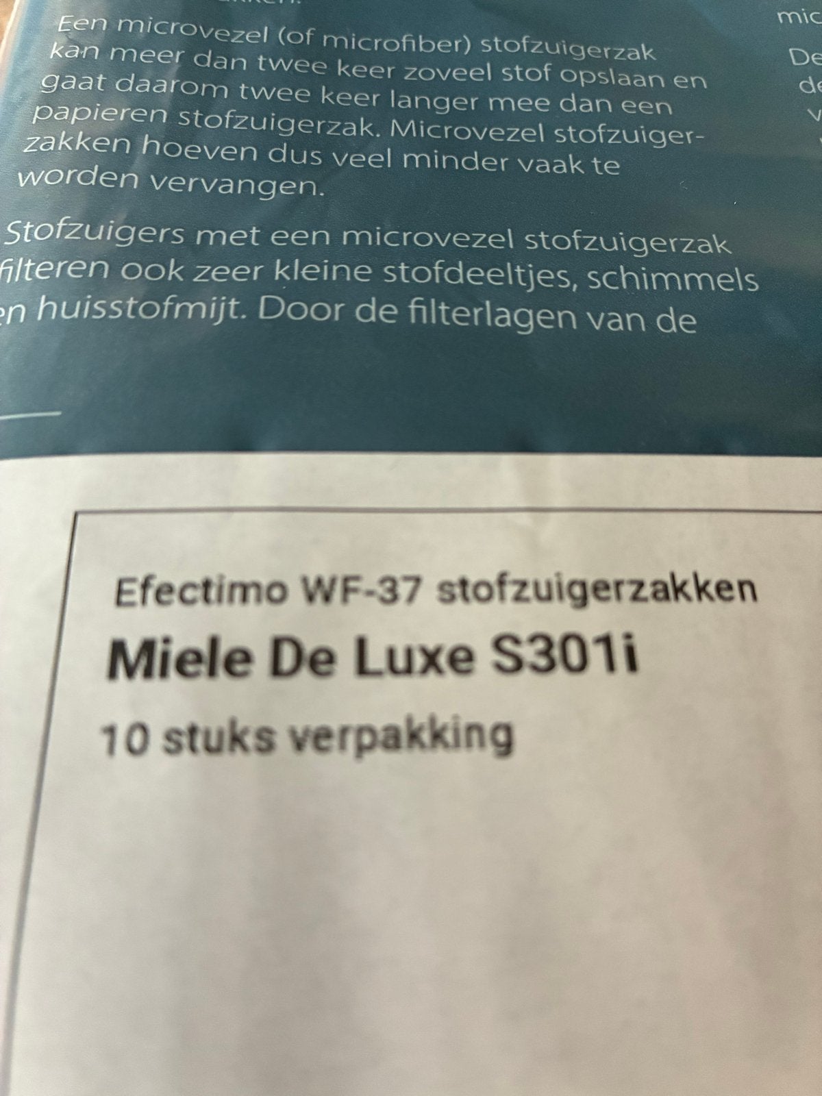 Miele stofzuigerzakken (9 stuks) - Efeectimo WF-37, Ophalen of Verzenden, Nieuw, Stofzak, Miele