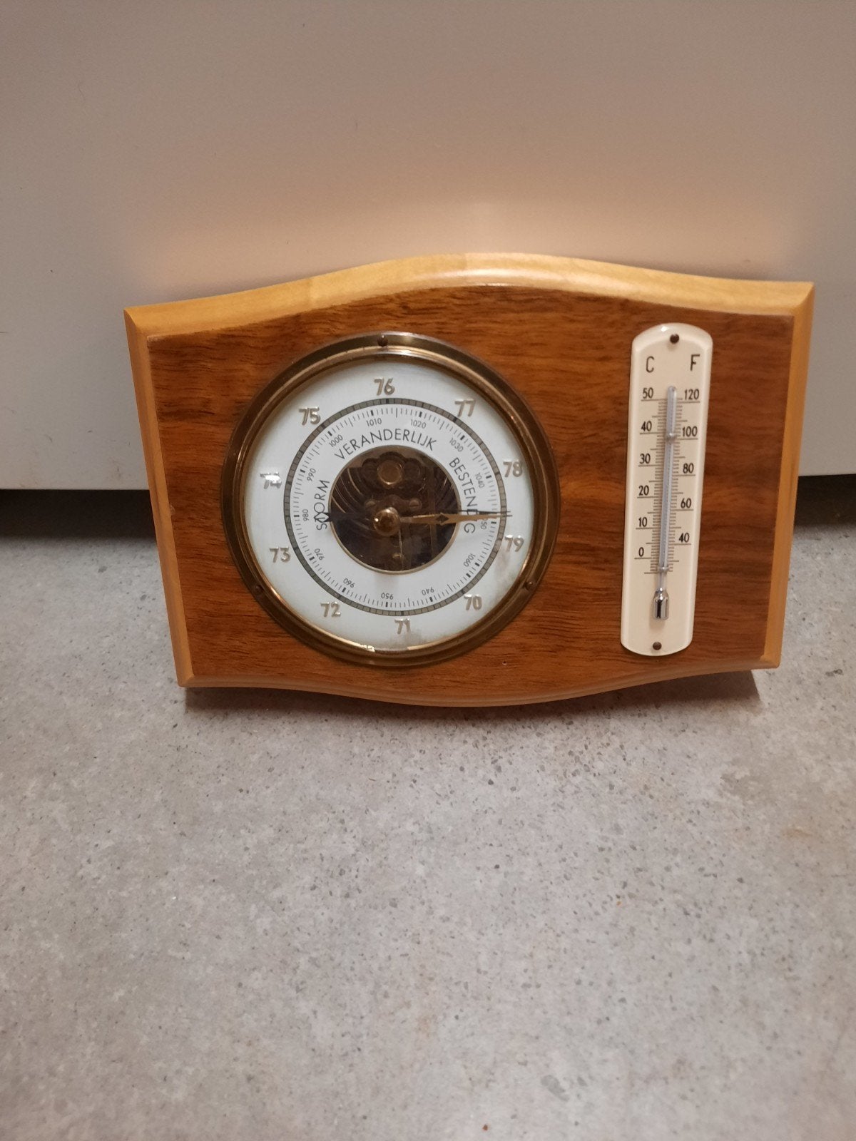 retro vintage 1960 a70 weerstation barometer  temperatuur, Ophalen of Verzenden, Gebruikt