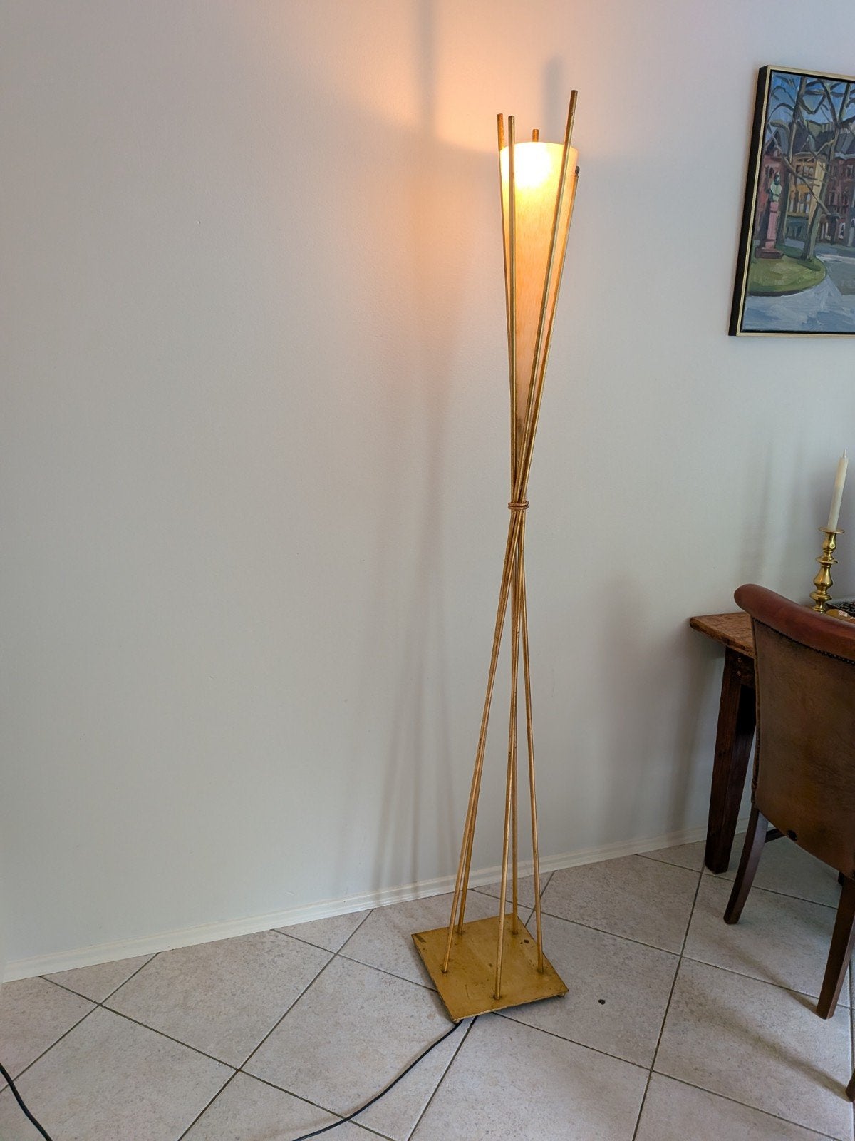 Italiaans design vloerlamp jaren '70 merk Flaminia, Ophalen, Gebruikt, 150 tot 200 cm