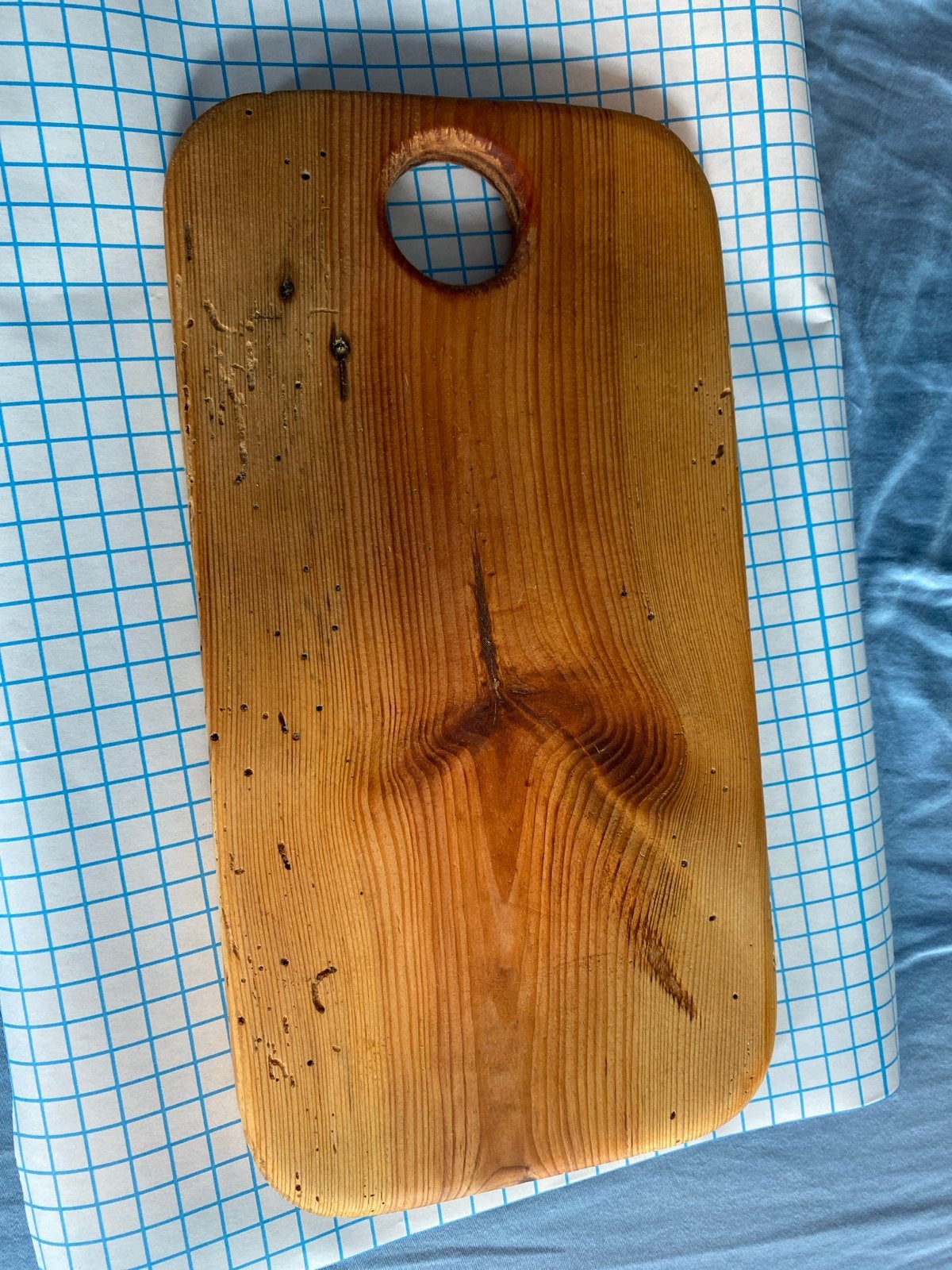 Zelfgemaakt gerecyclede eiken snijplank 31x17x2cm gepolijst, Hout, Snij-/serveerplank, Nieuw, Ophalen of Verzenden
