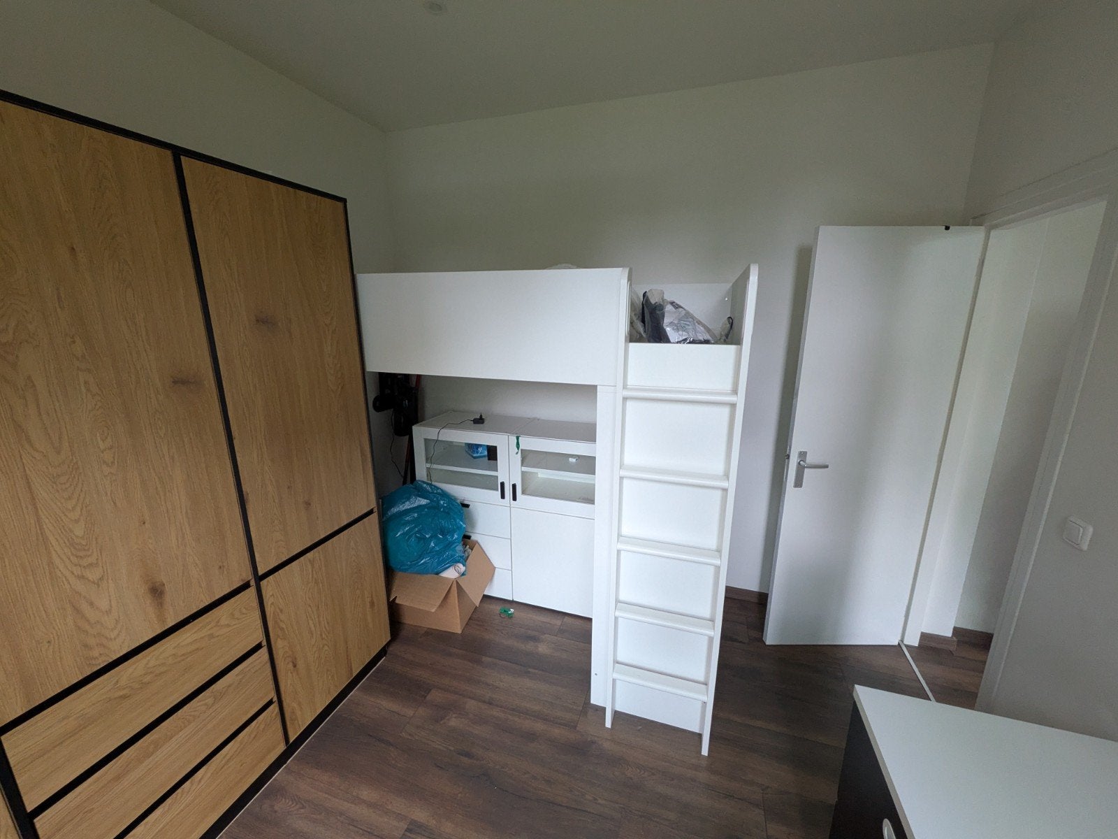 IKEA Hoogslaper met Opbergruimte - Wit, Huis en Inrichting, Slaapkamer | Stapelbedden en Hoogslapers, Ophalen, Eenpersoons, 90 cm