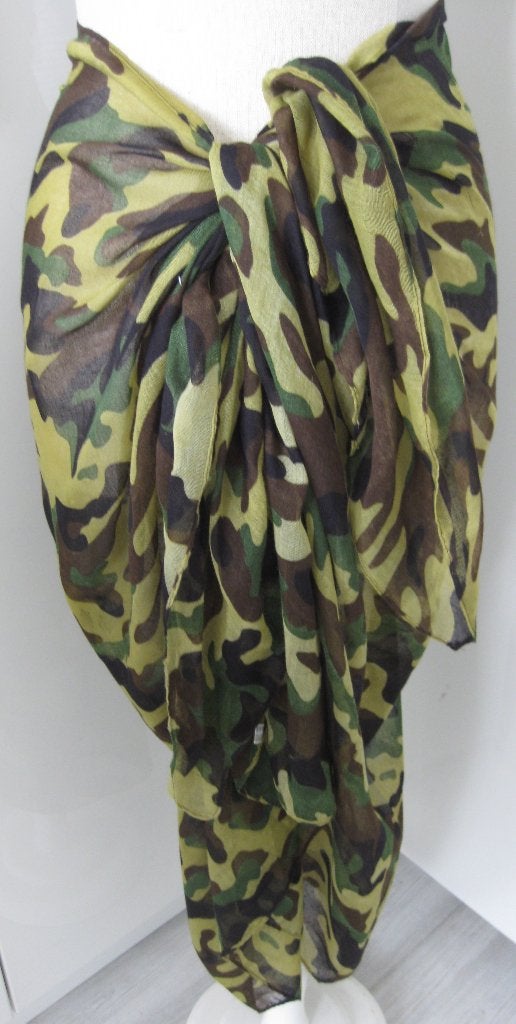 Pareo / Omslagdoek / Sjaal camouflagekleuren 180 x 100 cm, Ophalen of Verzenden, Zo goed als nieuw, Meerkleurig, Overige typen