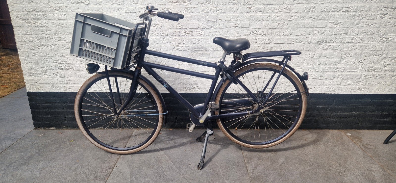 Batavus heren transportfiets 49 cm donkerblauw, Fietsen en Brommers, Ophalen, Terugtraprem, Gebruikt, Versnellingen