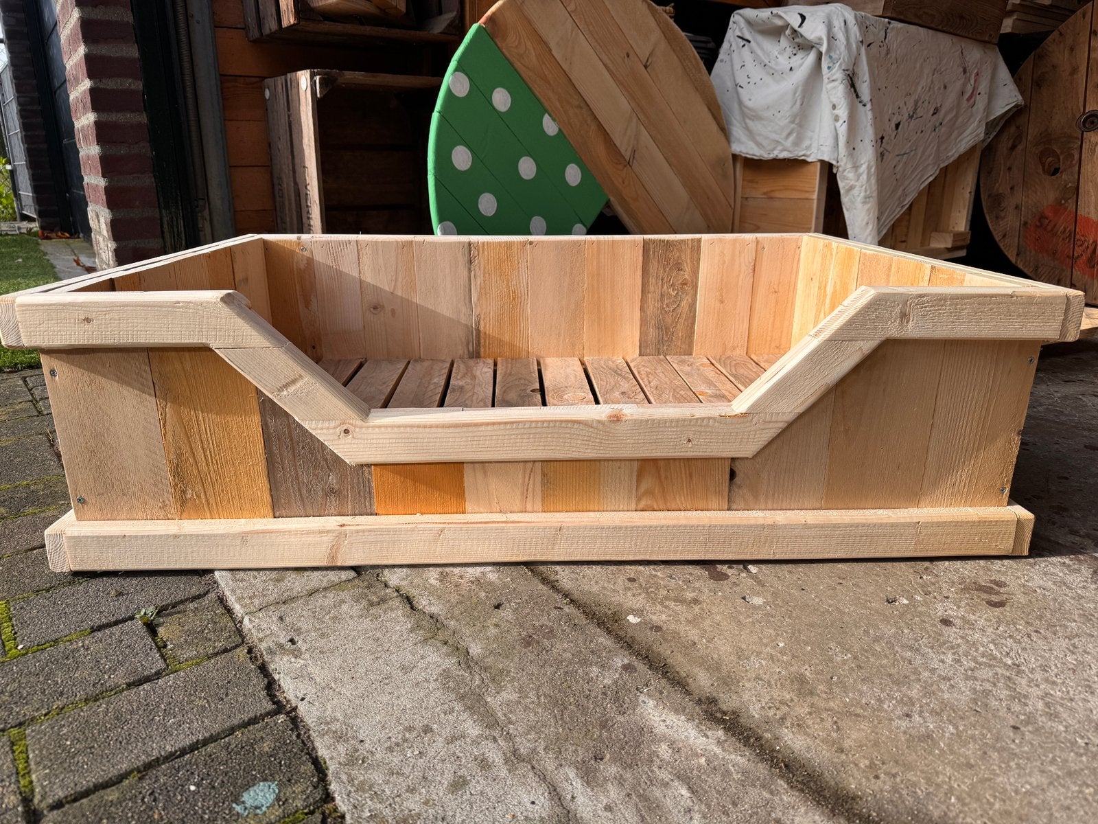 Houten hondenmand. Nieuw. 90/60cm, Dieren en Toebehoren, Overige, Fk-houtcreaties, houten hondenmand, hondenmand van hout, Ophalen of Verzenden