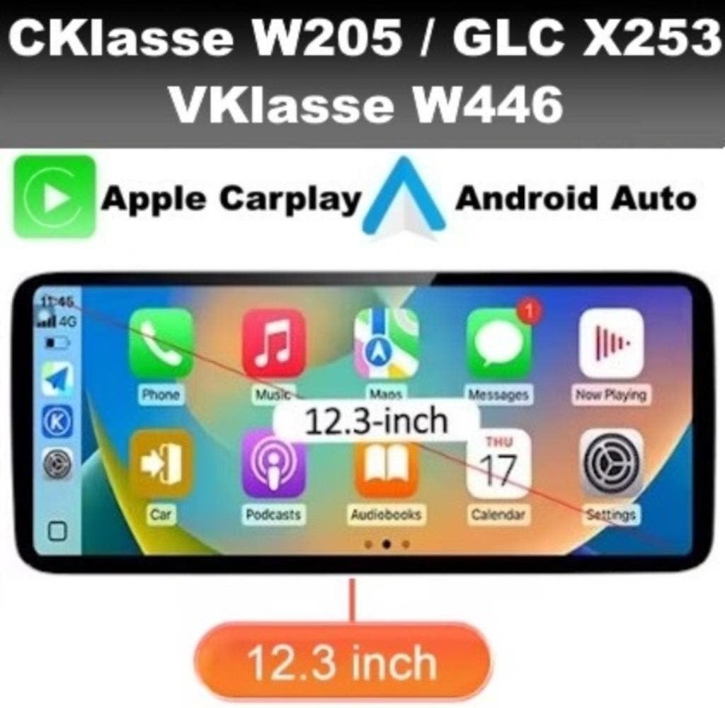 Mercedes CKlasse W205 navigatie 12,3inch android 14 carplay, Ophalen of Verzenden, Nieuw