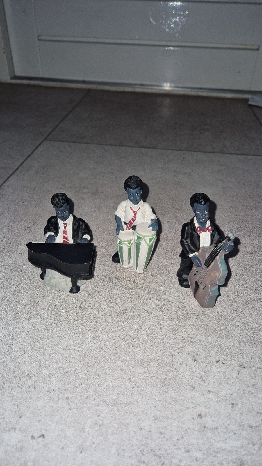 Beeldjes Muzikanten Set - Piano, Drums, Contrabas, Verzamelen, Ophalen of Verzenden