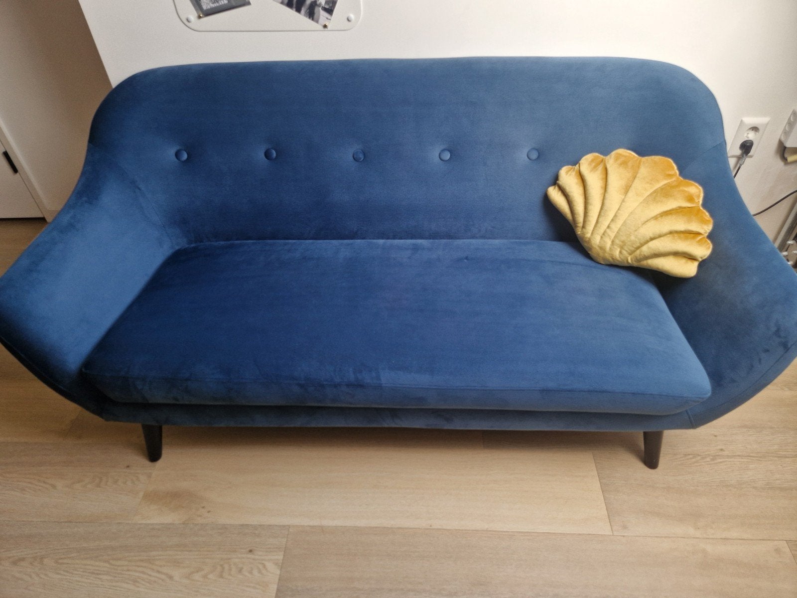 Egedal bank Jysk - Blauw fluweel, Ophalen, 150 tot 200 cm, Tweepersoons, 75 tot 100 cm