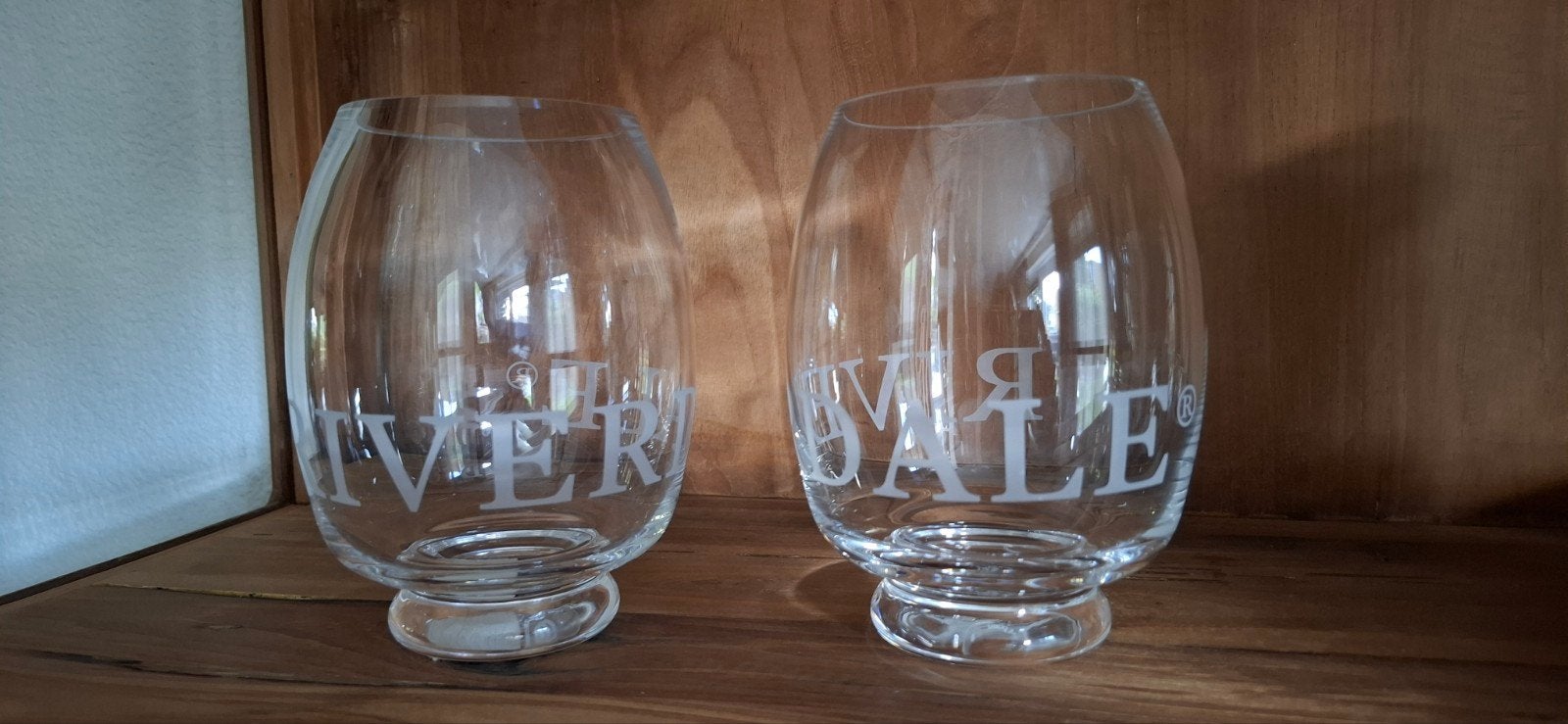 Riverdale glazen windlichten of bloemenvazen, Ophalen, Gebruikt, Meerkleurig, Modern