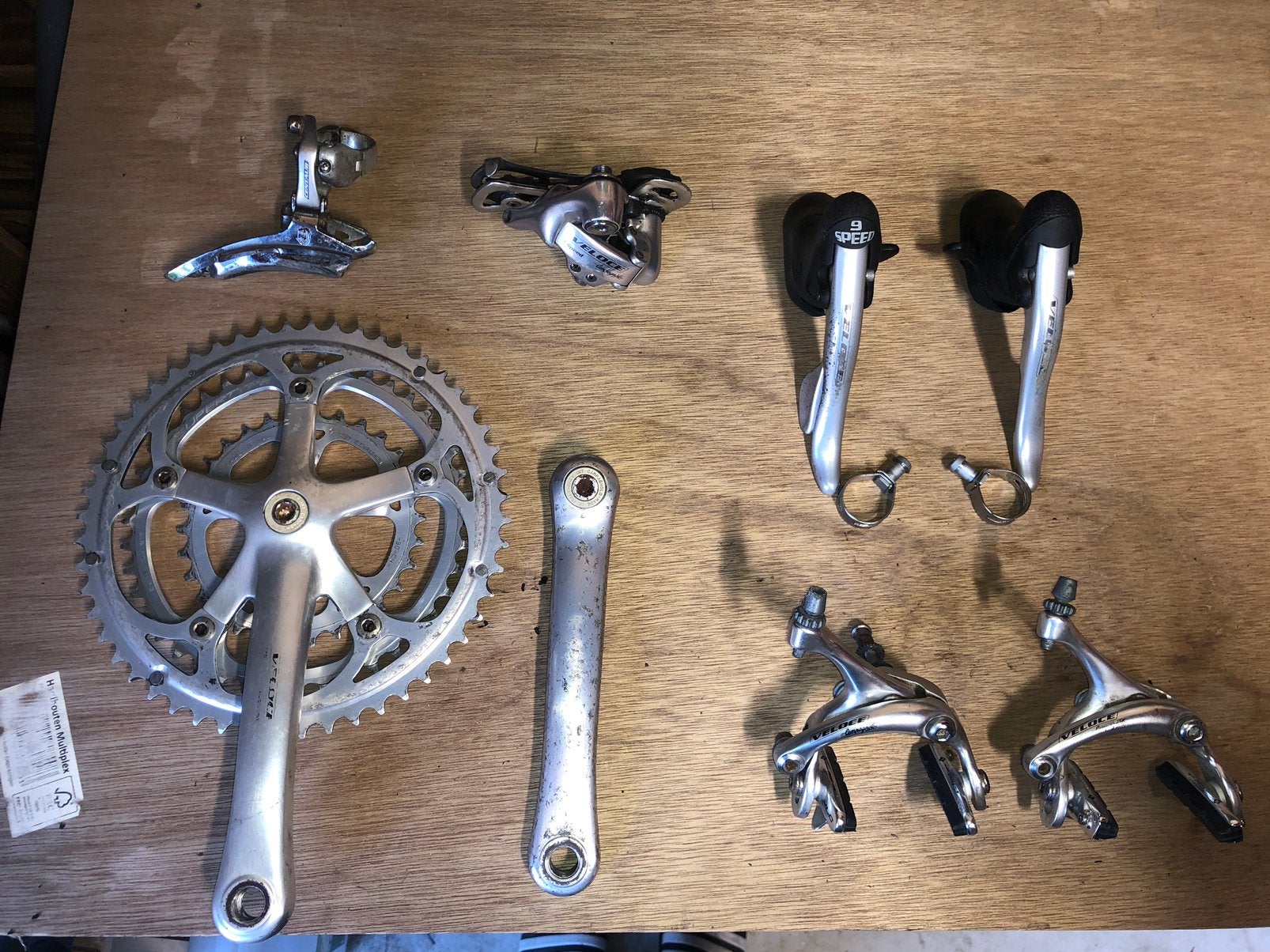 Campagnolo groepset 9-speed, Fietsen en Brommers, Gebruikt, Overige typen, Ophalen of Verzenden, Aluminium