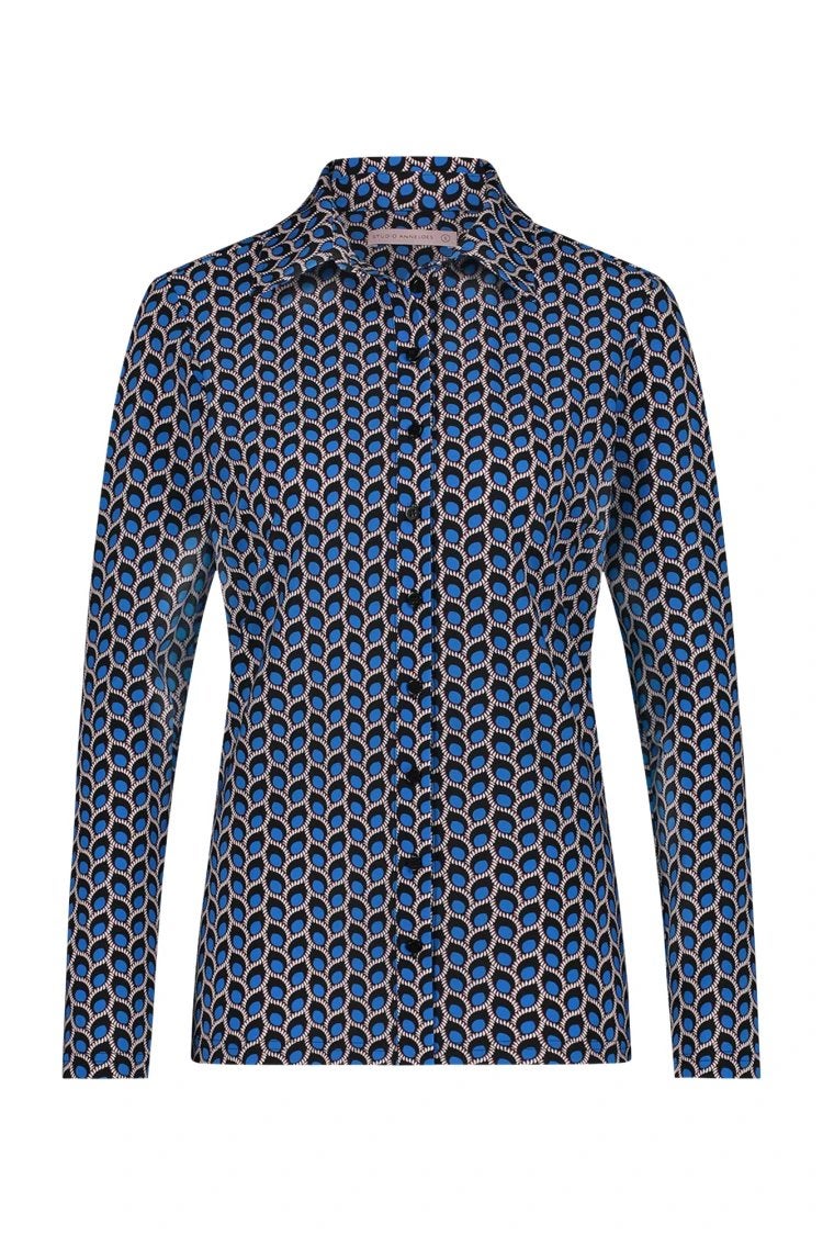 Studio anneloes poppy bird blouse  XL kobalt/zwart travel, Kleding | Dames, Blouses en Tunieken, Zwart, Maat 46/48 (XL) of groter