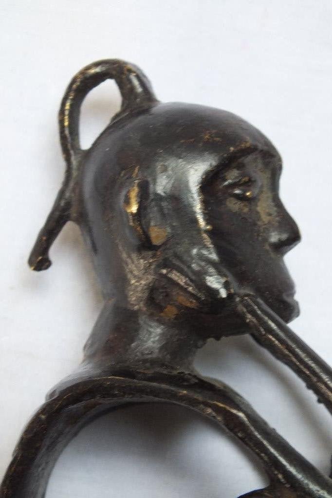2 bronzen beeldjes., Overige typen, Minder dan 20 cm, Ophalen of Verzenden, Afrika