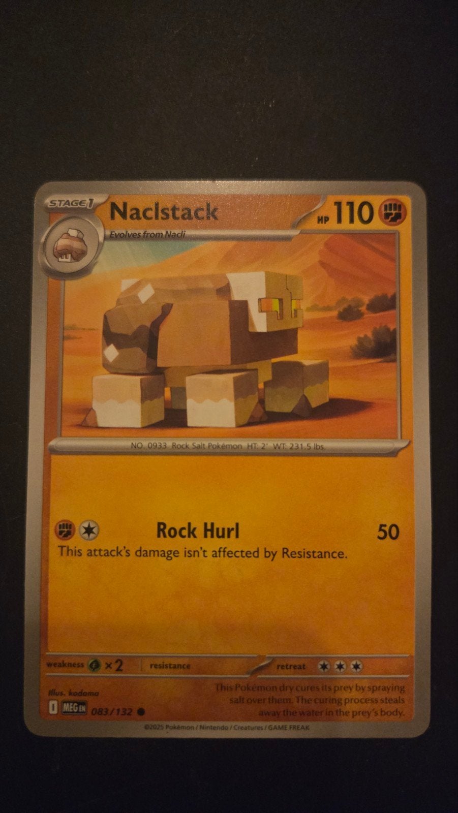 Pokémon Kaart Naclstack 083/132 Mega Evolution, Verzenden, Zo goed als nieuw, Losse kaart