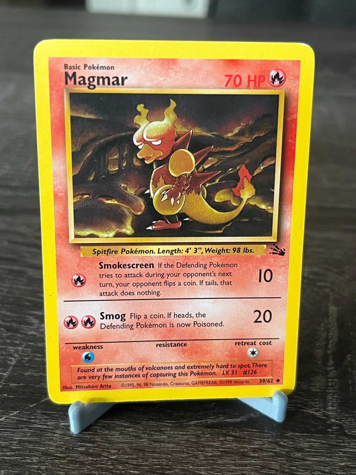 Magmar (39/62) - Fossil - EX, Ophalen of Verzenden, Zo goed als nieuw, Losse kaart