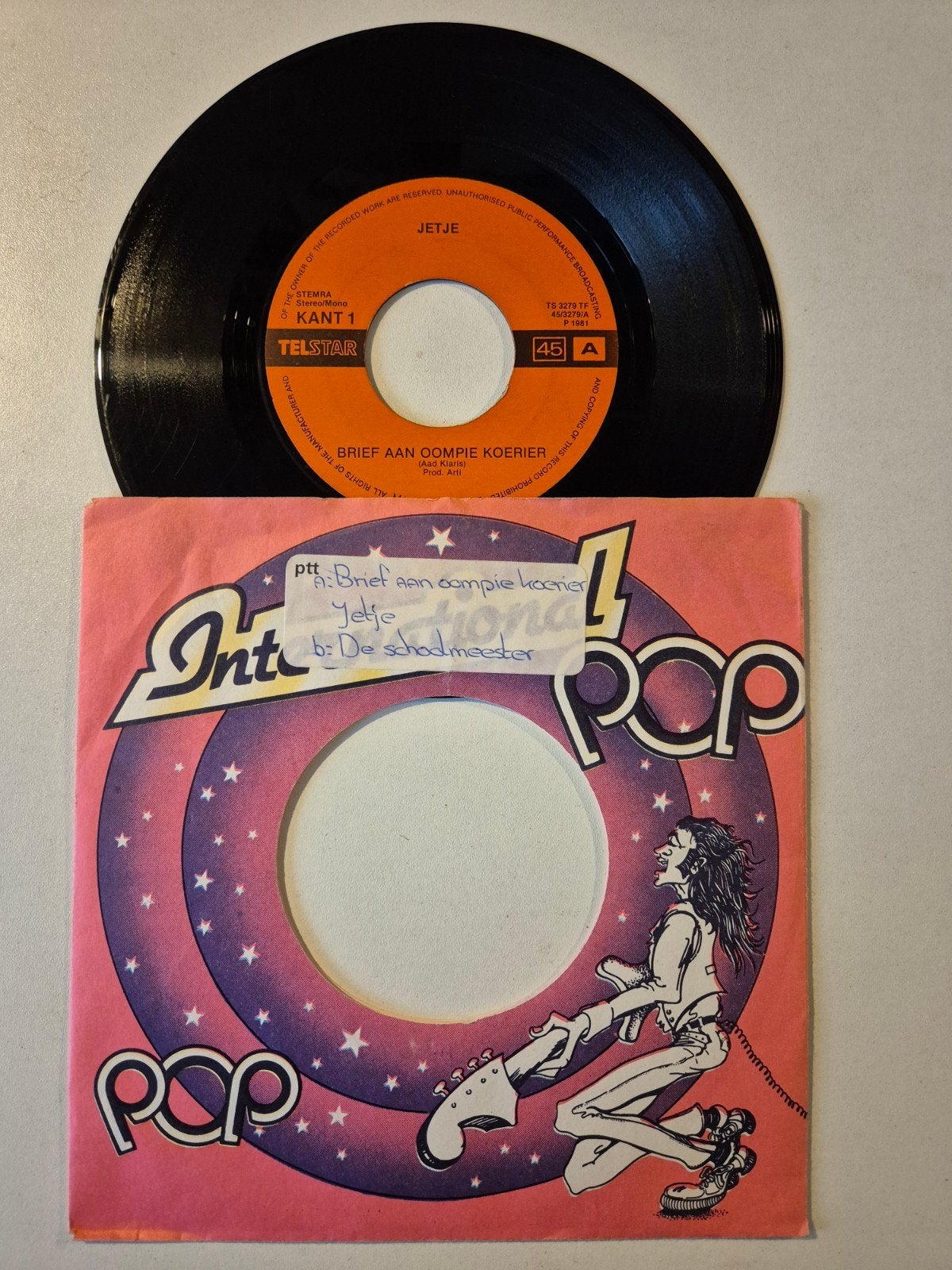 Jetje-Brief aan Oompie Koerier, Ophalen of Verzenden, Zo goed als nieuw, 7 inch, Levenslied of Smartlap