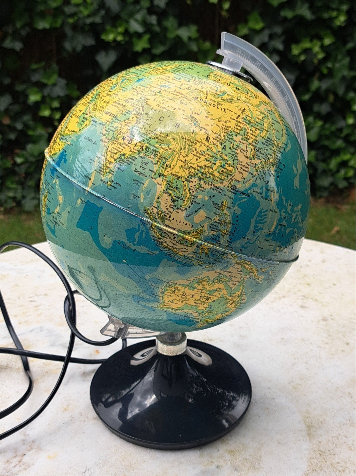 Vintage wereldbol lamp werkend verlichting kinderkamer, Ophalen of Verzenden