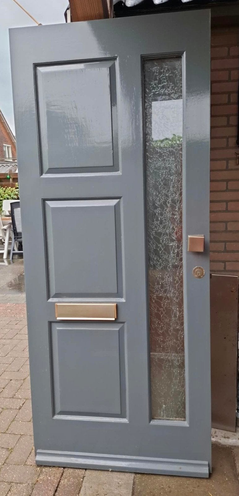 Hardhouten buitendeur 212.5x90.7 cm, Ophalen, Gebruikt, 80 tot 100 cm, Buitendeur