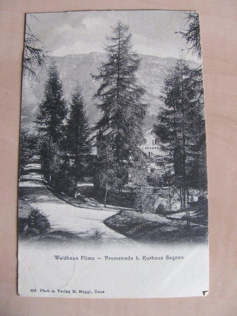 Flims Graubünden Schweiz 1900 Promenade bei Kurhaus Segnes, Ophalen of Verzenden, Voor 1920, Gelopen, Overig Europa