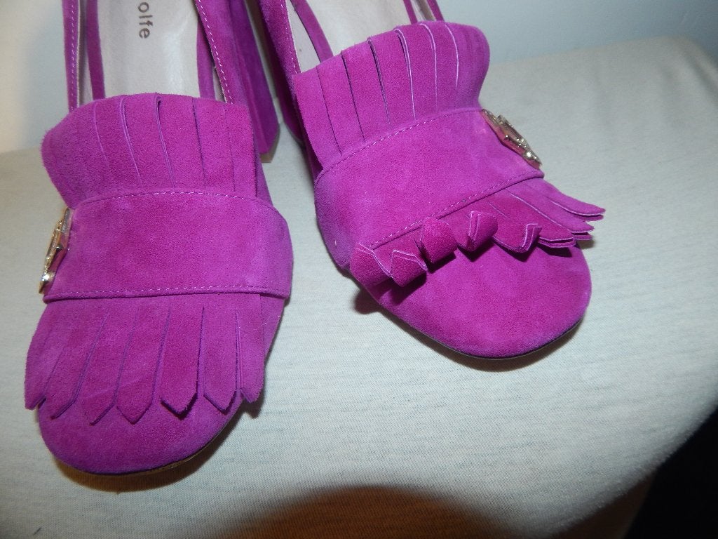 Naked Wolfe paarse pumps franje gouden merklogo 38, Naked Wolfe, Verzenden, Roze, Sneakers of Gympen