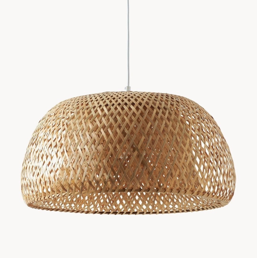 Westwing Eden Rotan Hanglamp - Zo goed als nieuw, Huis en Inrichting, Ophalen, Zo goed als nieuw, Kunststof, E27 (groot)