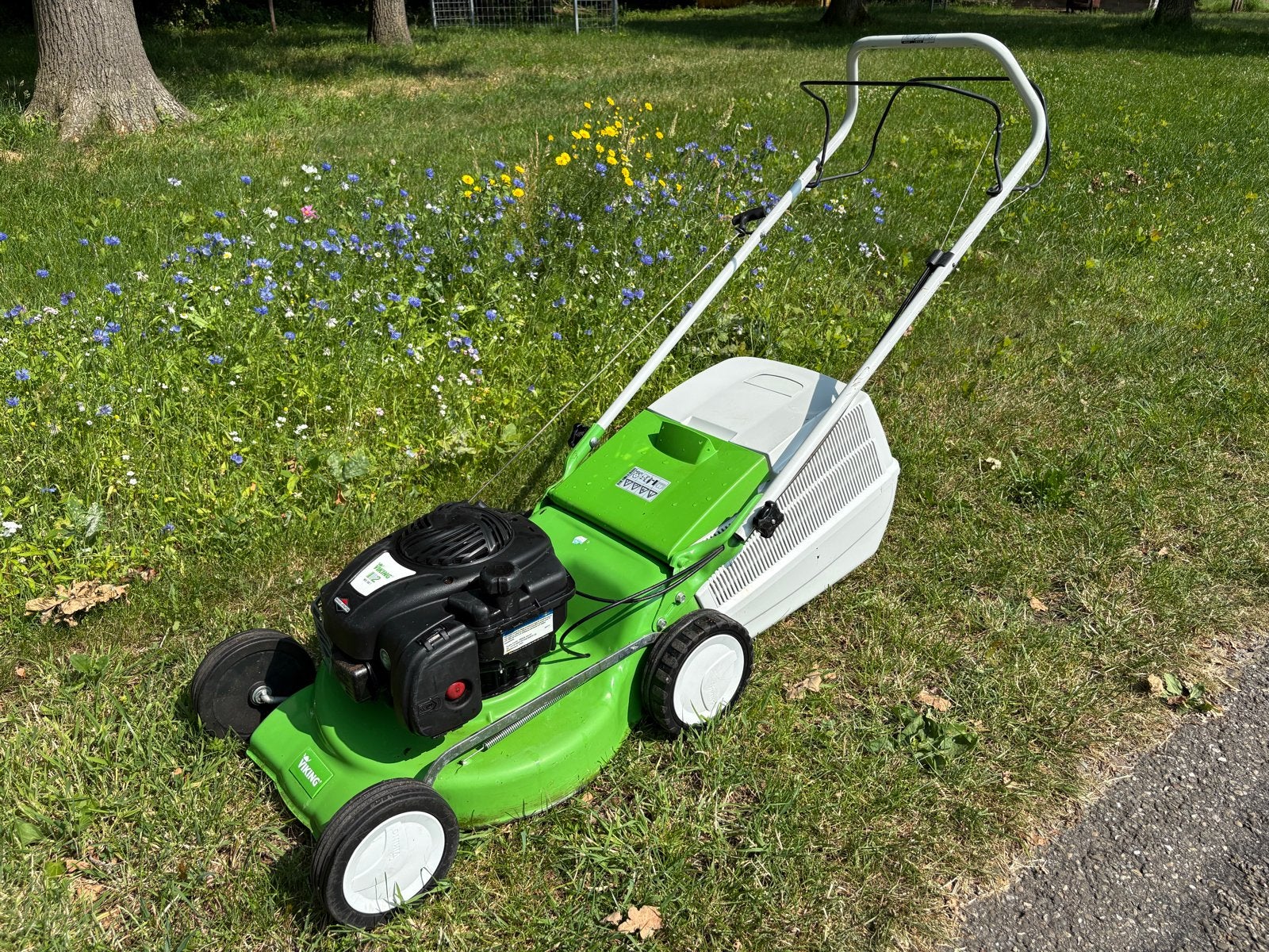 Viking MB 248.3 T Benzine Grasmaaier met Aandrijving, Ophalen, Cirkelmaaier, Zo goed als nieuw, Opvangbak