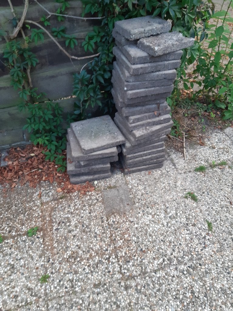 30x30 tegels, Tuin en Terras, Ophalen, Gebruikt, Beton, Terrastegels