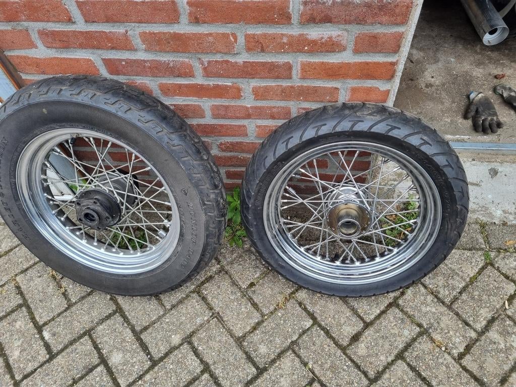 Set spaakwielen 16 inch heritage softail evo, Motoren, Ophalen of Verzenden, Gebruikt