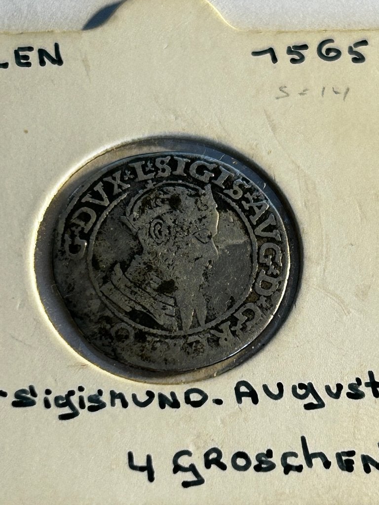 Zilveren 4 Groschen Polen 1565 – Sigismund II Augustus, Ophalen of Verzenden, Polen, Losse munt, Zilver