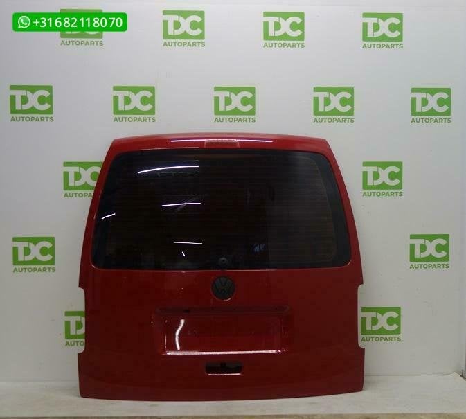 Volkswagen Caddy ('03-'15) Achterklep rood met ruit, Gebruikt, Achterklep, Volkswagen, Ophalen of Verzenden