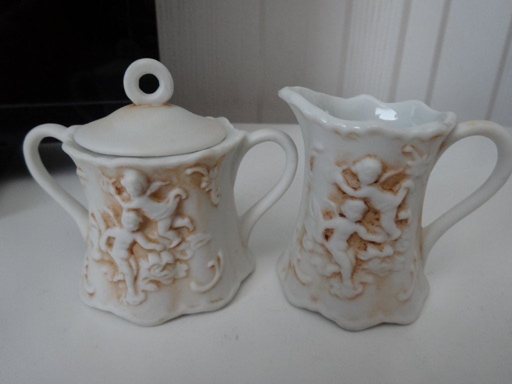 Miniatuur Suikerpotje en Roomkannetje uit Italie., Ophalen of Verzenden