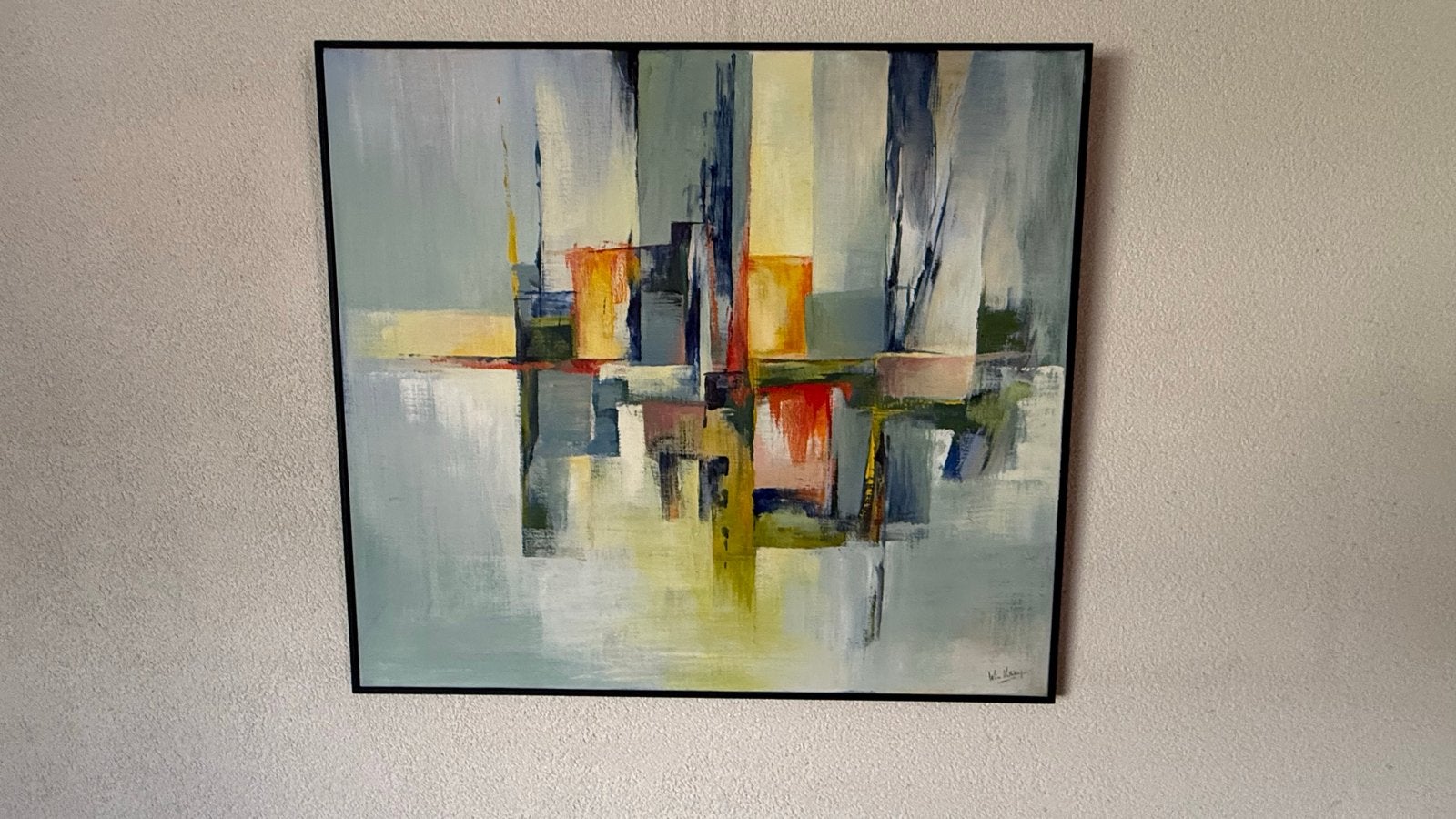Abstract Schilderij Wim Vellekoop - Levendige Kleuren, Antiek en Kunst, Kunst | Schilderijen | Abstract, Ophalen
