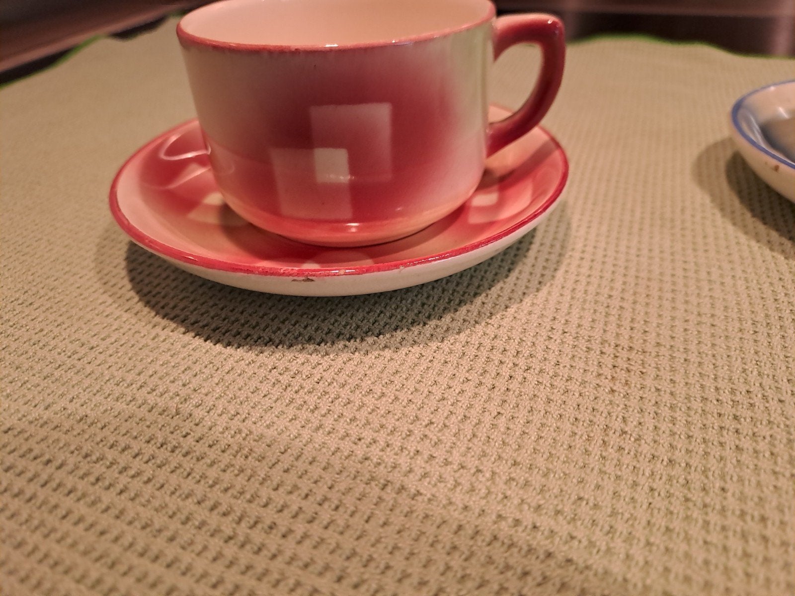 Vintage Chodziez Kop en Schotel Set - Rood & Blauw, Ophalen of Verzenden