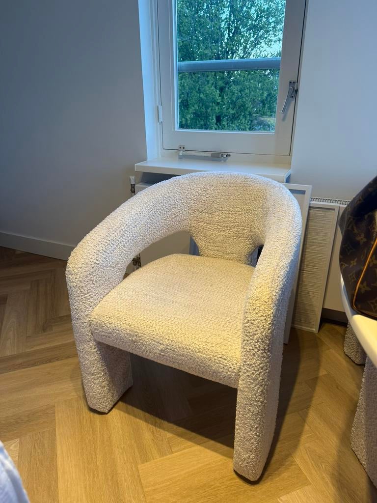 Richmond eetkamerstoelen belle chenille, Ophalen, Zo goed als nieuw, Minder dan 75 cm, 50 tot 75 cm